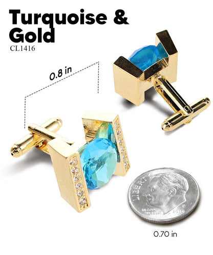 Bling Colorstone Cufflinks with Princess Setting in a Box by Vittorio Vico (CL14XX) (cl - 1416) for Independent Retail Stores by Dubal Brothers