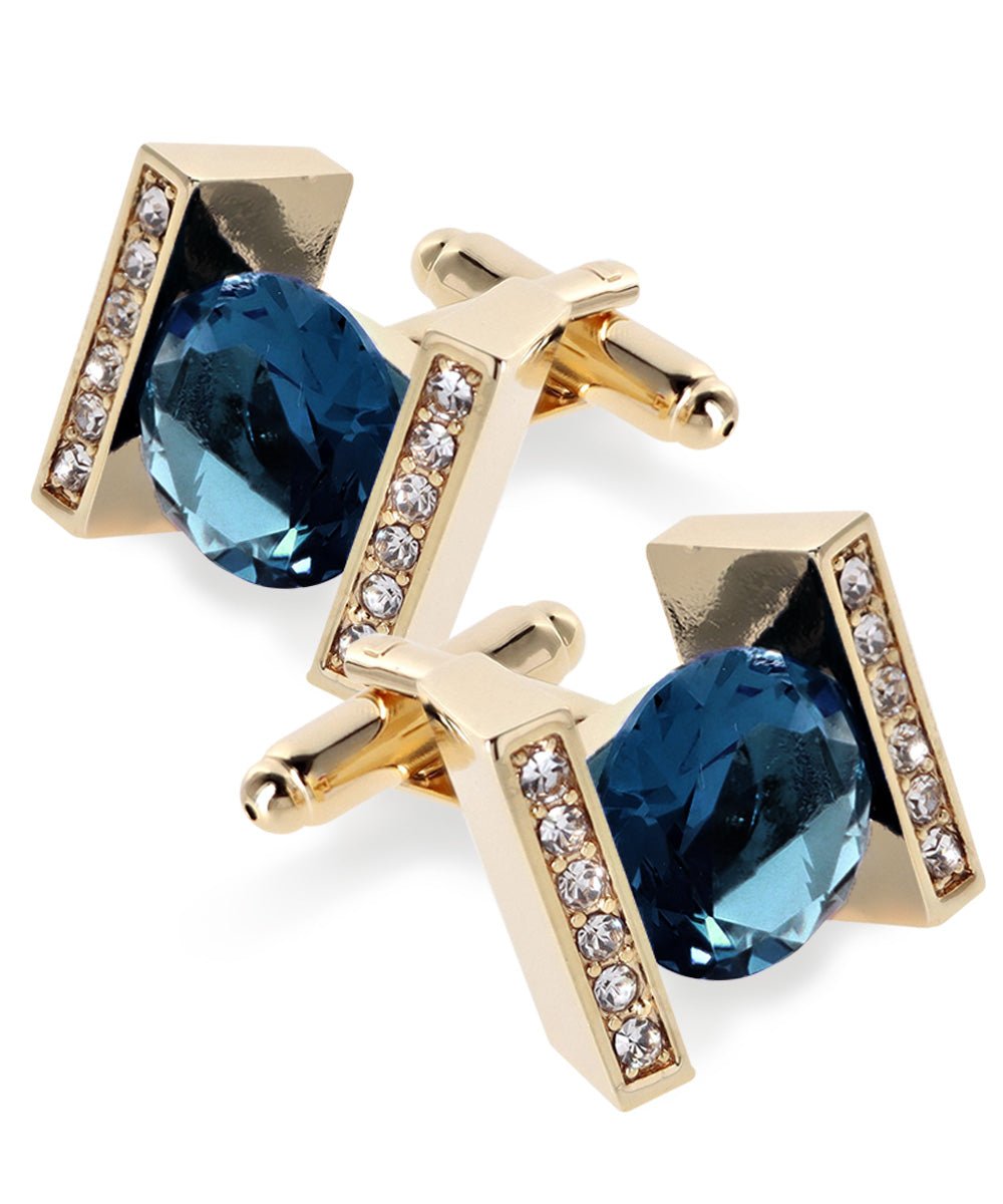 Bling Colorstone Cufflinks with Princess Setting in a Box by Vittorio Vico (CL14XX) (cl - 1426) for Independent Retail Stores by Dubal Brothers