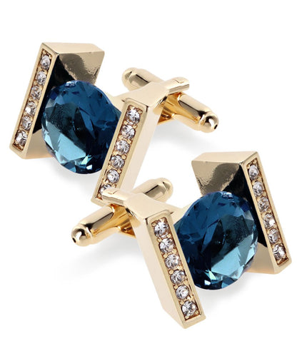 Bling Colorstone Cufflinks with Princess Setting in a Box by Vittorio Vico (CL14XX) (cl - 1426) for Independent Retail Stores by Dubal Brothers
