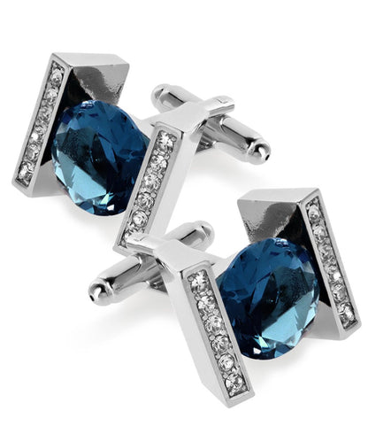 Bling Colorstone Cufflinks with Princess Setting in a Box by Vittorio Vico (CL14XX) (cl - 1427) for Independent Retail Stores by Dubal Brothers