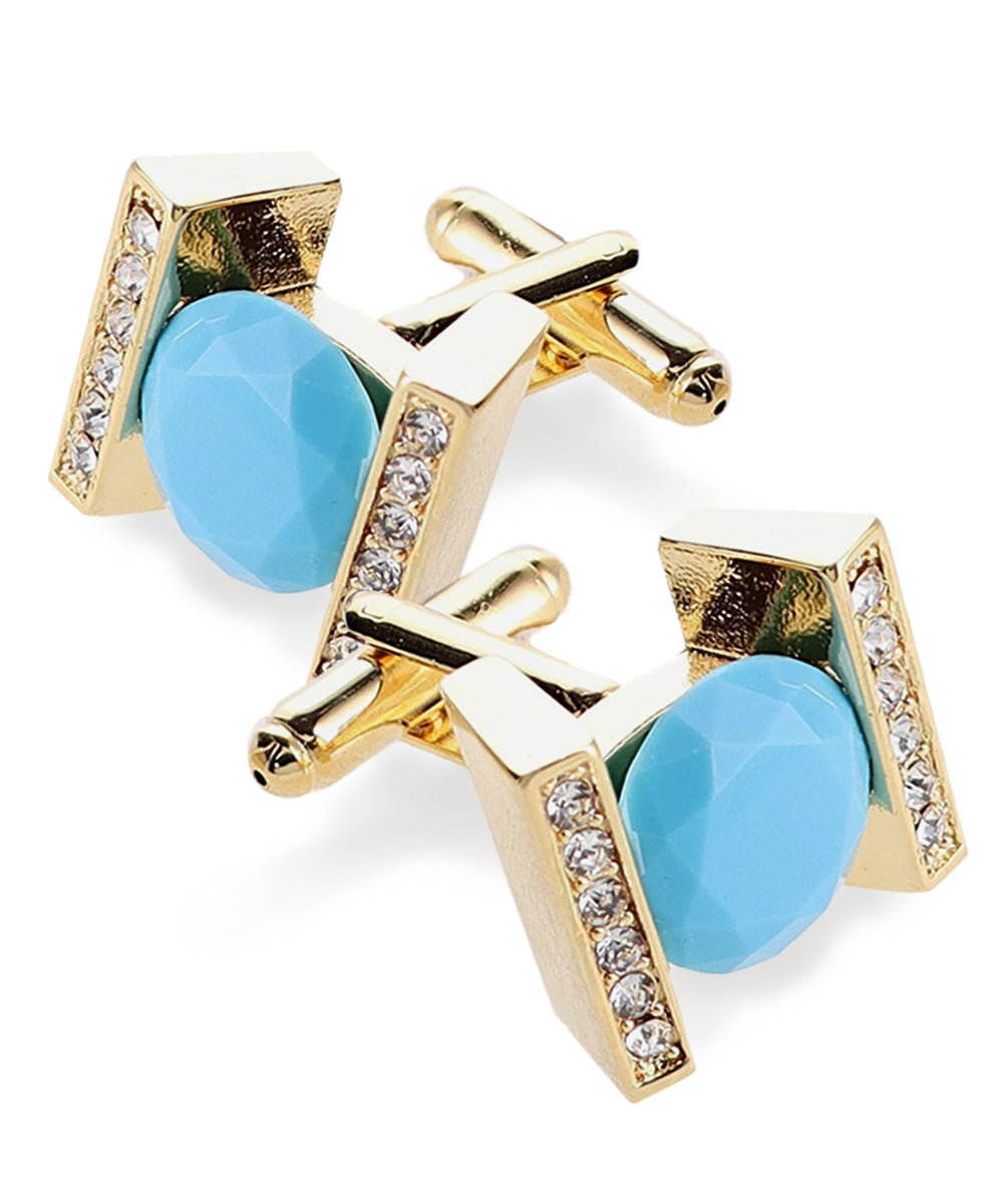 Bling Colorstone Cufflinks with Princess Setting in a Box by Vittorio Vico (CL14XX) (cl - 1440) for Independent Retail Stores by Dubal Brothers