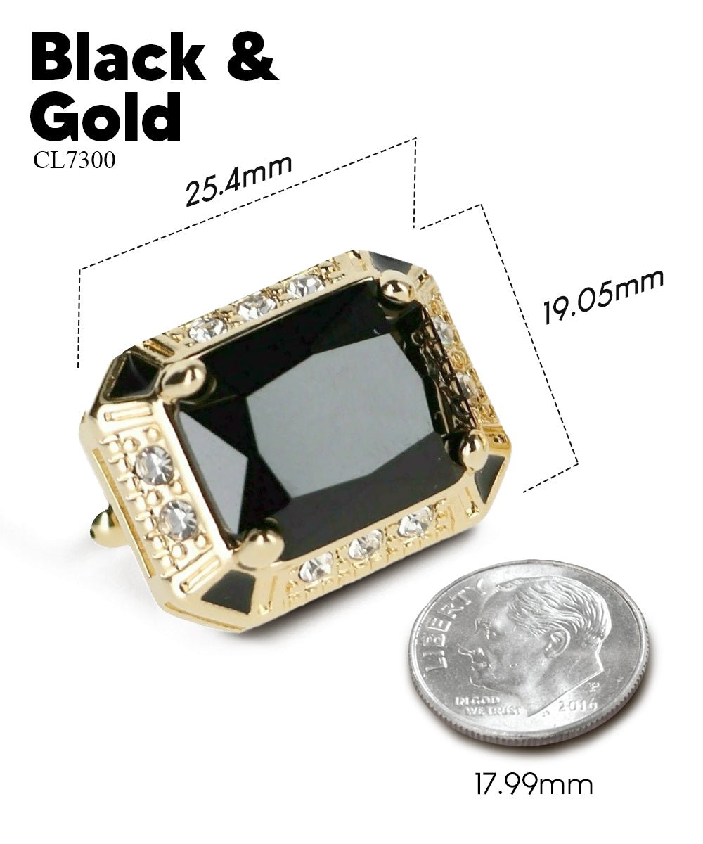 BLING Colorstone Cufflinks with Rectangular Crystal in a Box by Vittorio Vico (CL73XX) (CL - 7300) for Independent Retail Stores by Dubal Brothers