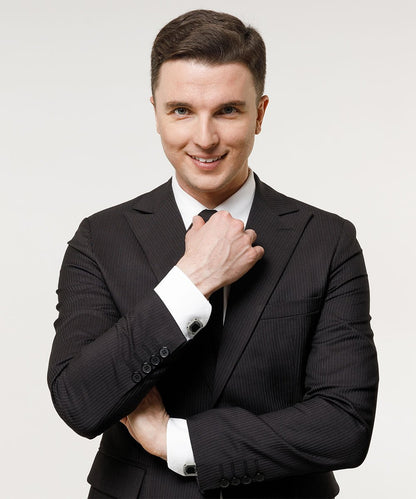 BLING Colorstone Cufflinks with Rectangular Crystal in a Box by Vittorio Vico (CL73XX) (CL - 7301) for Independent Retail Stores by Dubal Brothers