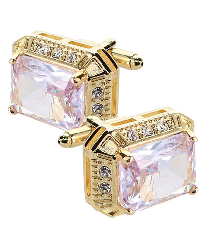 BLING Colorstone Cufflinks with Rectangular Crystal in a Box by Vittorio Vico (CL73XX) (CL - 7302) for Independent Retail Stores by Dubal Brothers