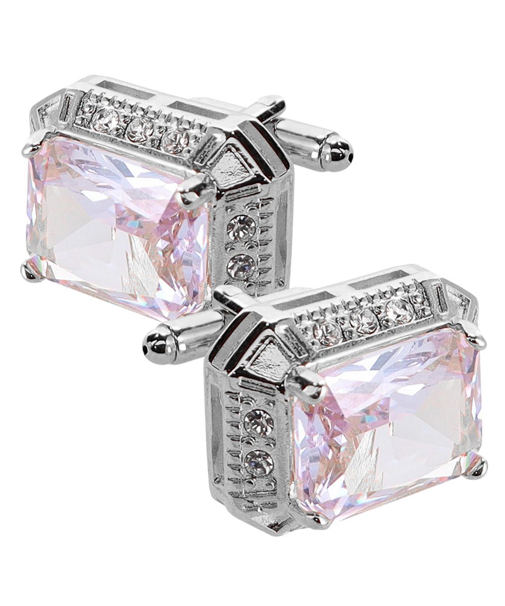BLING Colorstone Cufflinks with Rectangular Crystal in a Box by Vittorio Vico (CL73XX) (CL - 7303) for Independent Retail Stores by Dubal Brothers