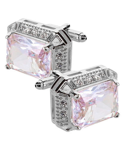 BLING Colorstone Cufflinks with Rectangular Crystal in a Box by Vittorio Vico (CL73XX) (CL - 7303) for Independent Retail Stores by Dubal Brothers