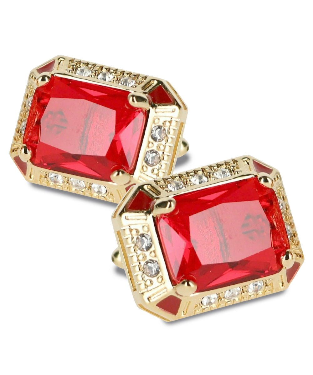 BLING Colorstone Cufflinks with Rectangular Crystal in a Box by Vittorio Vico (CL73XX) (CL - 7304) for Independent Retail Stores by Dubal Brothers