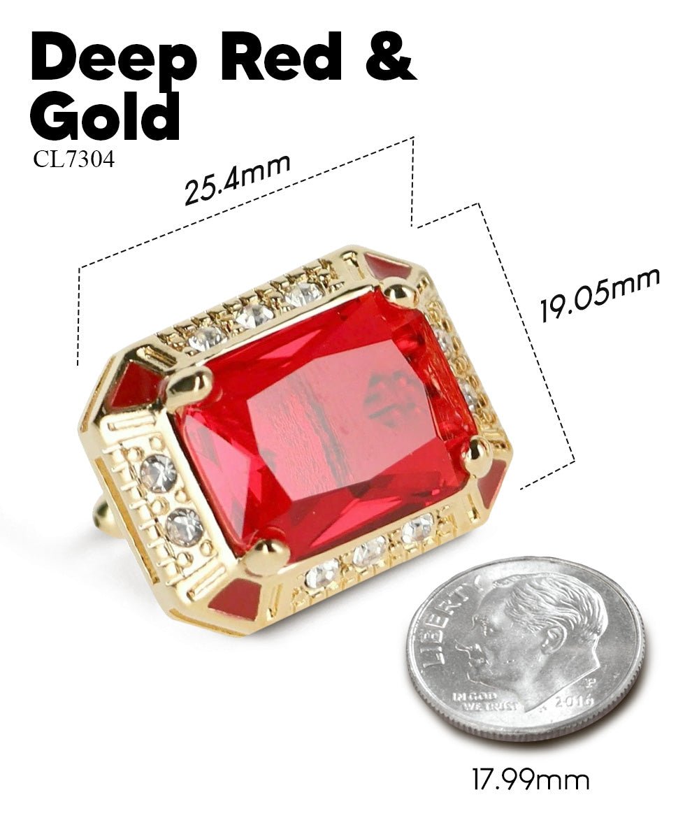 BLING Colorstone Cufflinks with Rectangular Crystal in a Box by Vittorio Vico (CL73XX) (CL - 7304) for Independent Retail Stores by Dubal Brothers