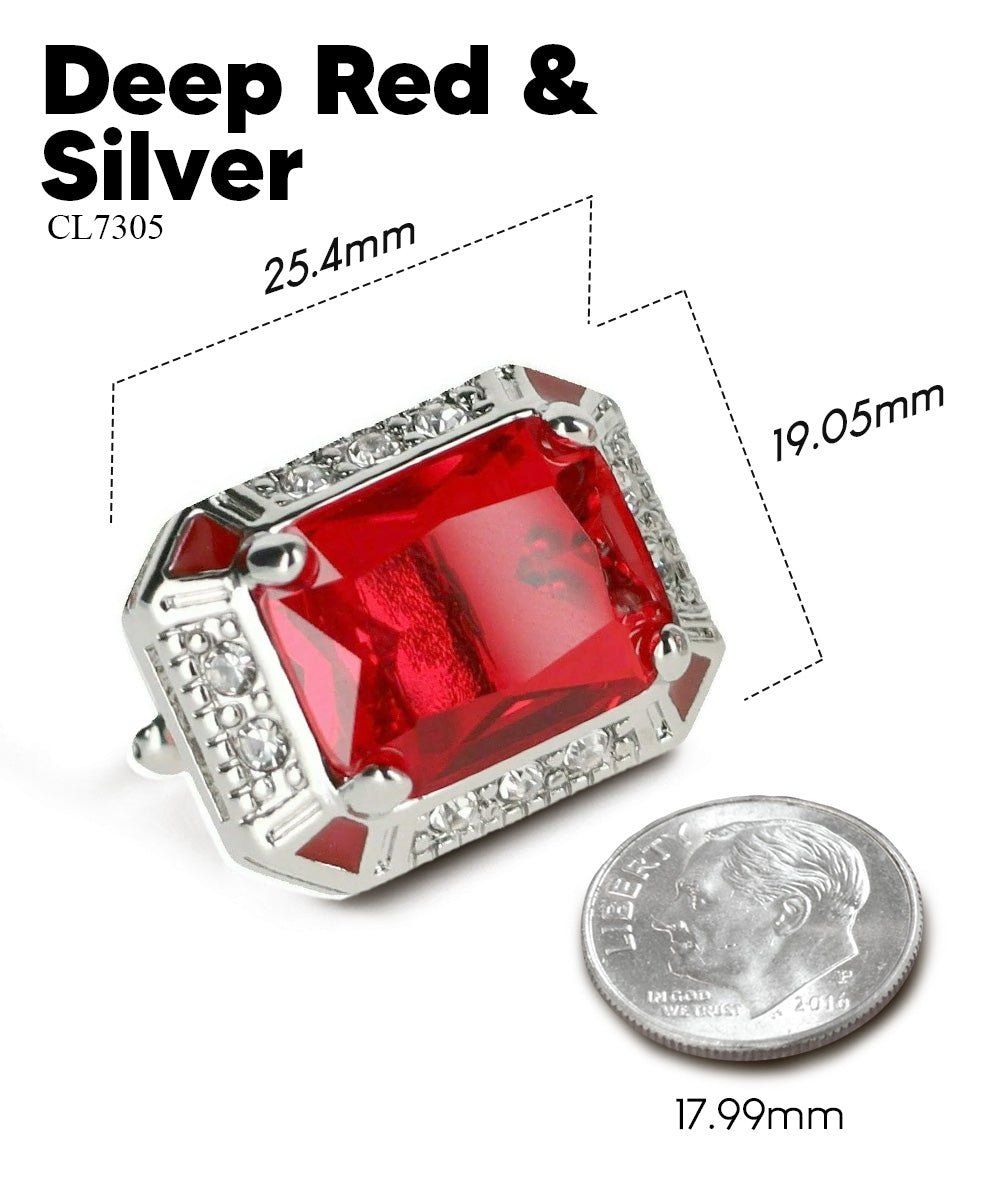 BLING Colorstone Cufflinks with Rectangular Crystal in a Box by Vittorio Vico (CL73XX) (CL - 7305) for Independent Retail Stores by Dubal Brothers