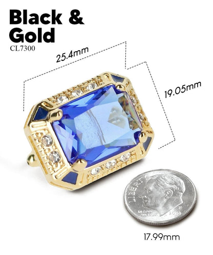 BLING Colorstone Cufflinks with Rectangular Crystal in a Box by Vittorio Vico (CL73XX) (CL - 7306) for Independent Retail Stores by Dubal Brothers