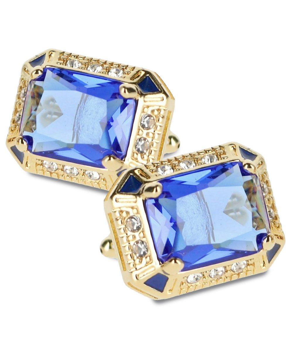 BLING Colorstone Cufflinks with Rectangular Crystal in a Box by Vittorio Vico (CL73XX) (CL - 7306) for Independent Retail Stores by Dubal Brothers