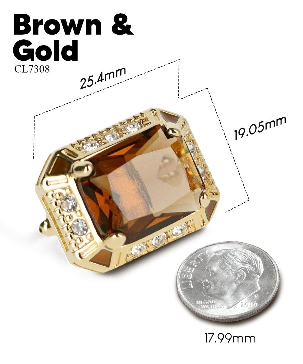 BLING Colorstone Cufflinks with Rectangular Crystal in a Box by Vittorio Vico (CL73XX) (CL - 7308) for Independent Retail Stores by Dubal Brothers