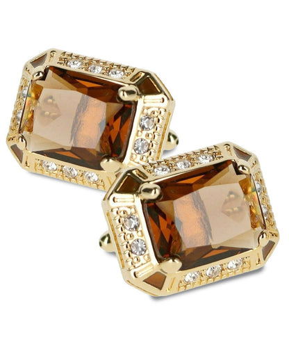 BLING Colorstone Cufflinks with Rectangular Crystal in a Box by Vittorio Vico (CL73XX) (CL - 7308) for Independent Retail Stores by Dubal Brothers