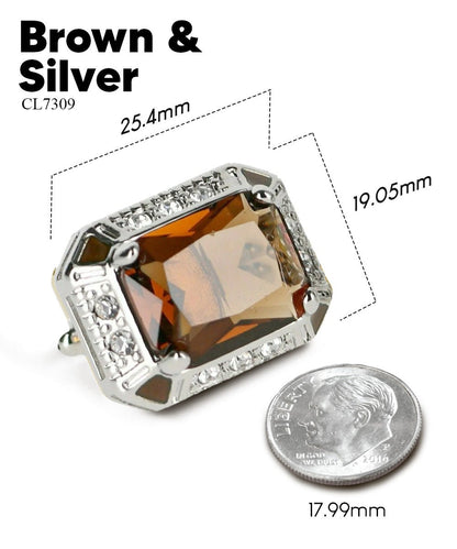 BLING Colorstone Cufflinks with Rectangular Crystal in a Box by Vittorio Vico (CL73XX) (CL - 7309) for Independent Retail Stores by Dubal Brothers