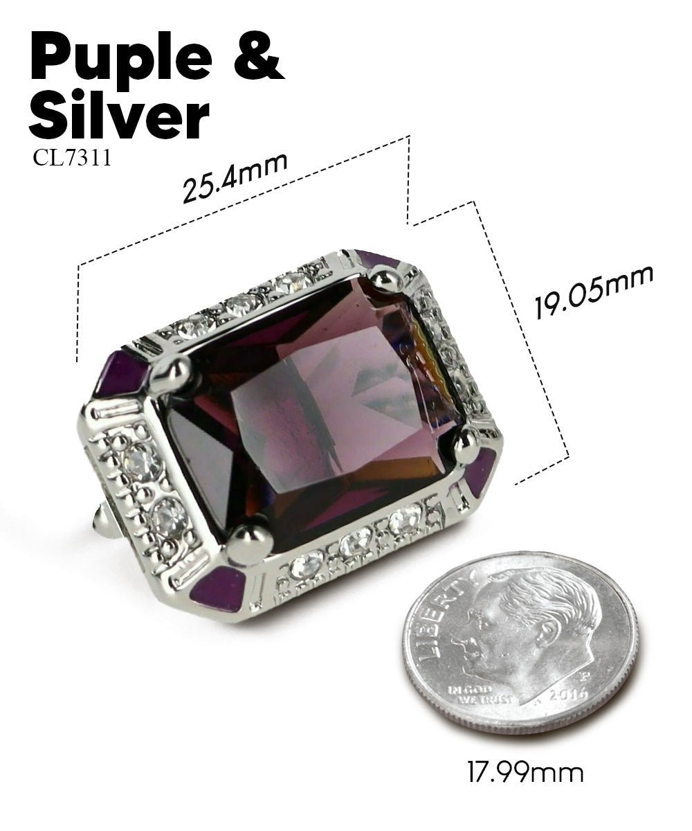 BLING Colorstone Cufflinks with Rectangular Crystal in a Box by Vittorio Vico (CL73XX) (CL - 7311) for Independent Retail Stores by Dubal Brothers