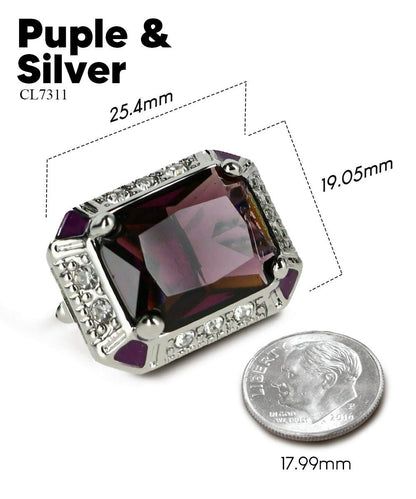 BLING Colorstone Cufflinks with Rectangular Crystal in a Box by Vittorio Vico (CL73XX) (CL - 7311) for Independent Retail Stores by Dubal Brothers