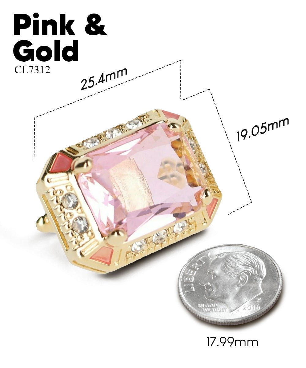 BLING Colorstone Cufflinks with Rectangular Crystal in a Box by Vittorio Vico (CL73XX) (CL - 7312) for Independent Retail Stores by Dubal Brothers