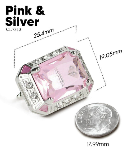 BLING Colorstone Cufflinks with Rectangular Crystal in a Box by Vittorio Vico (CL73XX) (CL - 7313) for Independent Retail Stores by Dubal Brothers