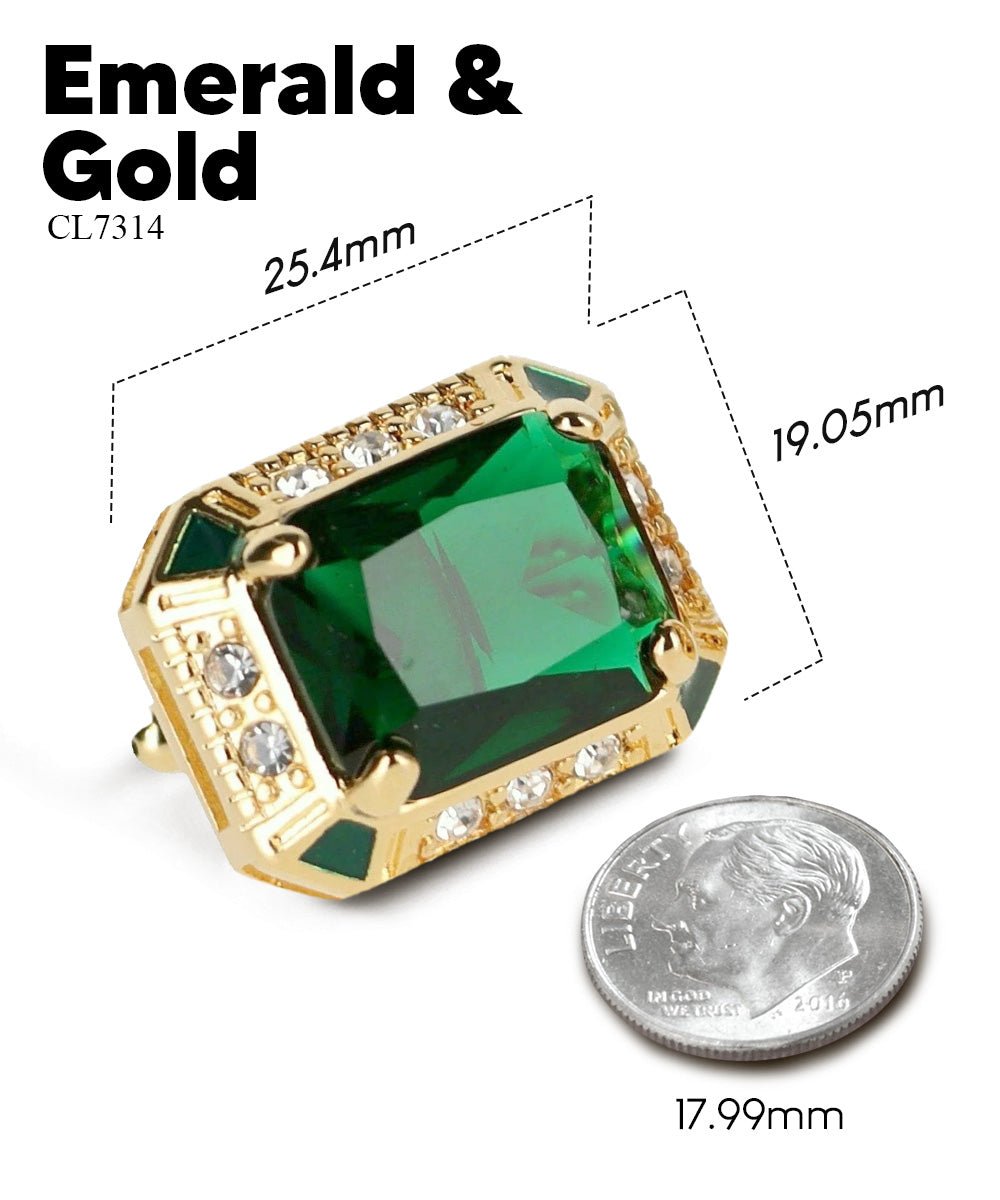 BLING Colorstone Cufflinks with Rectangular Crystal in a Box by Vittorio Vico (CL73XX) (CL - 7314) for Independent Retail Stores by Dubal Brothers