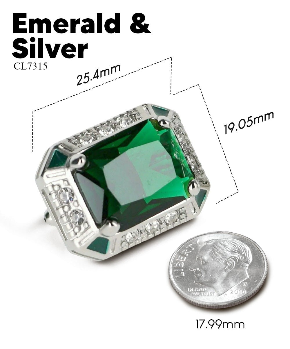 BLING Colorstone Cufflinks with Rectangular Crystal in a Box by Vittorio Vico (CL73XX) (CL - 7315) for Independent Retail Stores by Dubal Brothers