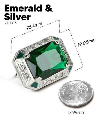 BLING Colorstone Cufflinks with Rectangular Crystal in a Box by Vittorio Vico (CL73XX) (CL - 7315) for Independent Retail Stores by Dubal Brothers