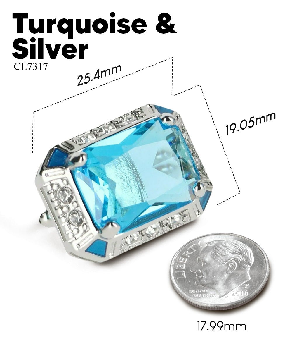 BLING Colorstone Cufflinks with Rectangular Crystal in a Box by Vittorio Vico (CL73XX) (CL - 7317) for Independent Retail Stores by Dubal Brothers