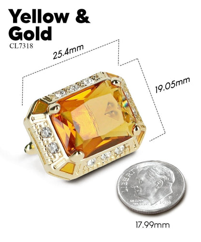 BLING Colorstone Cufflinks with Rectangular Crystal in a Box by Vittorio Vico (CL73XX) (CL - 7318) for Independent Retail Stores by Dubal Brothers