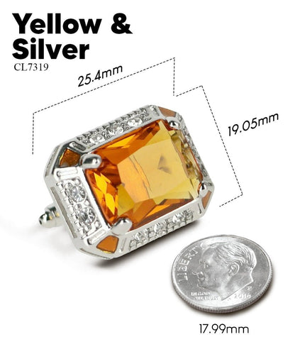 BLING Colorstone Cufflinks with Rectangular Crystal in a Box by Vittorio Vico (CL73XX) (CL - 7319) for Independent Retail Stores by Dubal Brothers