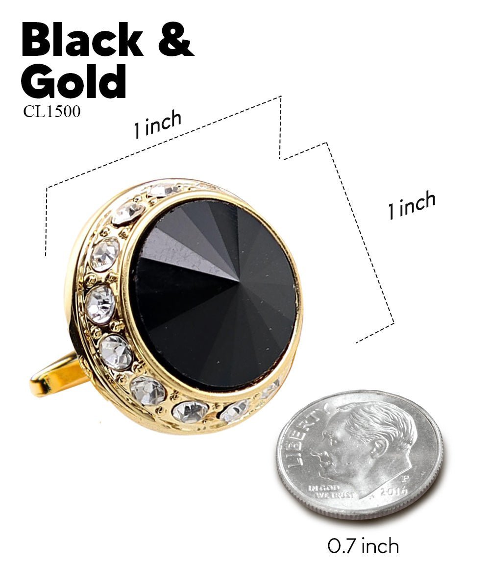 Bling Colorstone Cufflinks with Round Setting in a Box by Vittorio Vico (CL15XX) (cl - 1500) for Independent Retail Stores by Dubal Brothers