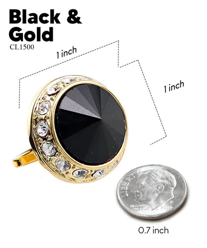 Bling Colorstone Cufflinks with Round Setting in a Box by Vittorio Vico (CL15XX) (cl - 1500) for Independent Retail Stores by Dubal Brothers