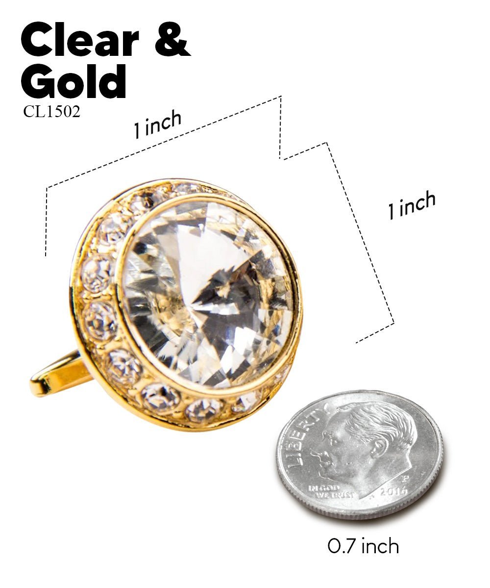 Bling Colorstone Cufflinks with Round Setting in a Box by Vittorio Vico (CL15XX) (cl - 1502) for Independent Retail Stores by Dubal Brothers