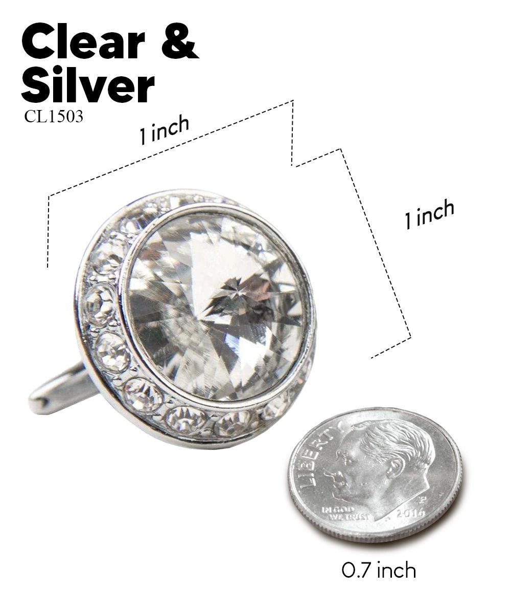 Bling Colorstone Cufflinks with Round Setting in a Box by Vittorio Vico (CL15XX) (cl - 1503) for Independent Retail Stores by Dubal Brothers