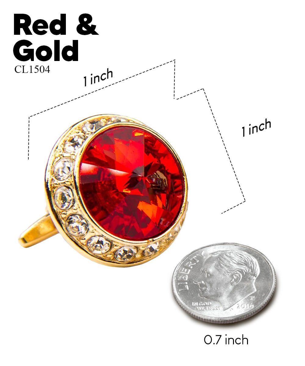 Bling Colorstone Cufflinks with Round Setting in a Box by Vittorio Vico (CL15XX) (cl - 1504) for Independent Retail Stores by Dubal Brothers