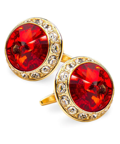Bling Colorstone Cufflinks with Round Setting in a Box by Vittorio Vico (CL15XX) (cl - 1504) for Independent Retail Stores by Dubal Brothers