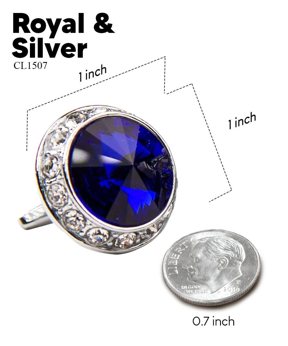 Bling Colorstone Cufflinks with Round Setting in a Box by Vittorio Vico (CL15XX) (cl - 1507) for Independent Retail Stores by Dubal Brothers