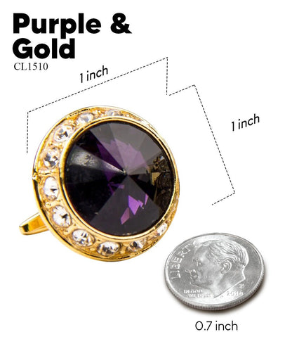 Bling Colorstone Cufflinks with Round Setting in a Box by Vittorio Vico (CL15XX) (cl - 1510) for Independent Retail Stores by Dubal Brothers