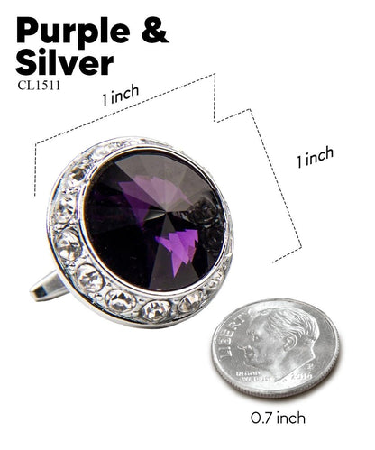 Bling Colorstone Cufflinks with Round Setting in a Box by Vittorio Vico (CL15XX) (cl - 1511) for Independent Retail Stores by Dubal Brothers