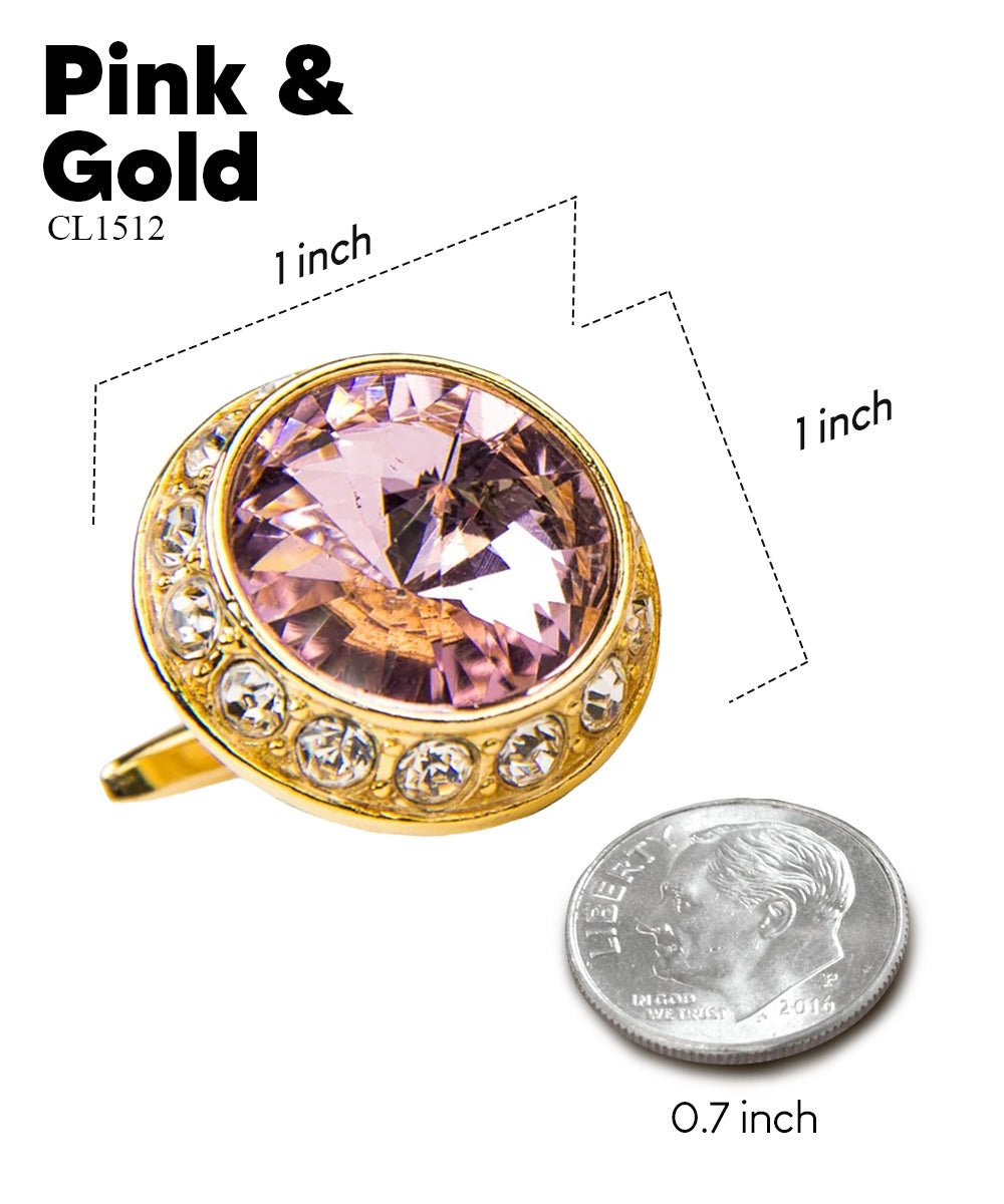 Bling Colorstone Cufflinks with Round Setting in a Box by Vittorio Vico (CL15XX) (cl - 1512) for Independent Retail Stores by Dubal Brothers