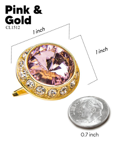 Bling Colorstone Cufflinks with Round Setting in a Box by Vittorio Vico (CL15XX) (cl - 1512) for Independent Retail Stores by Dubal Brothers