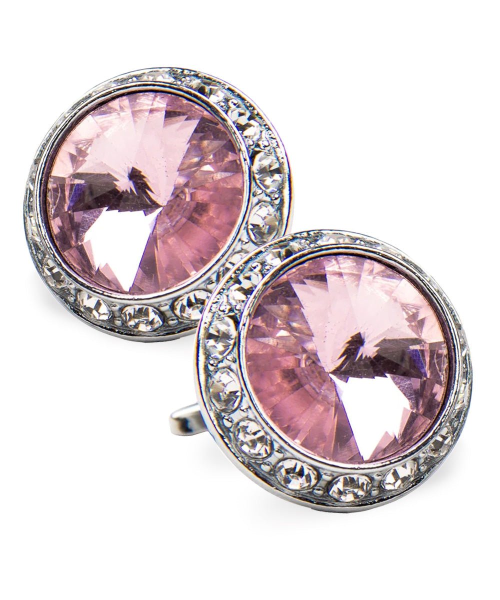 Bling Colorstone Cufflinks with Round Setting in a Box by Vittorio Vico (CL15XX) (cl - 1513) for Independent Retail Stores by Dubal Brothers