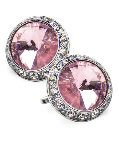 Bling Colorstone Cufflinks with Round Setting in a Box by Vittorio Vico (CL15XX) (cl - 1513) for Independent Retail Stores by Dubal Brothers