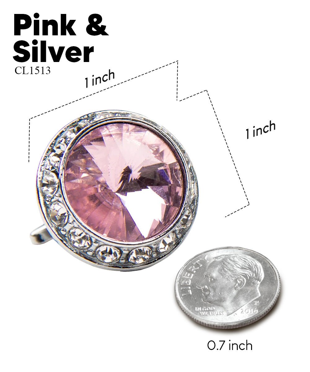 Bling Colorstone Cufflinks with Round Setting in a Box by Vittorio Vico (CL15XX) (cl - 1513) for Independent Retail Stores by Dubal Brothers