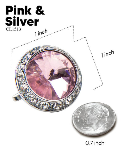 Bling Colorstone Cufflinks with Round Setting in a Box by Vittorio Vico (CL15XX) (cl - 1513) for Independent Retail Stores by Dubal Brothers