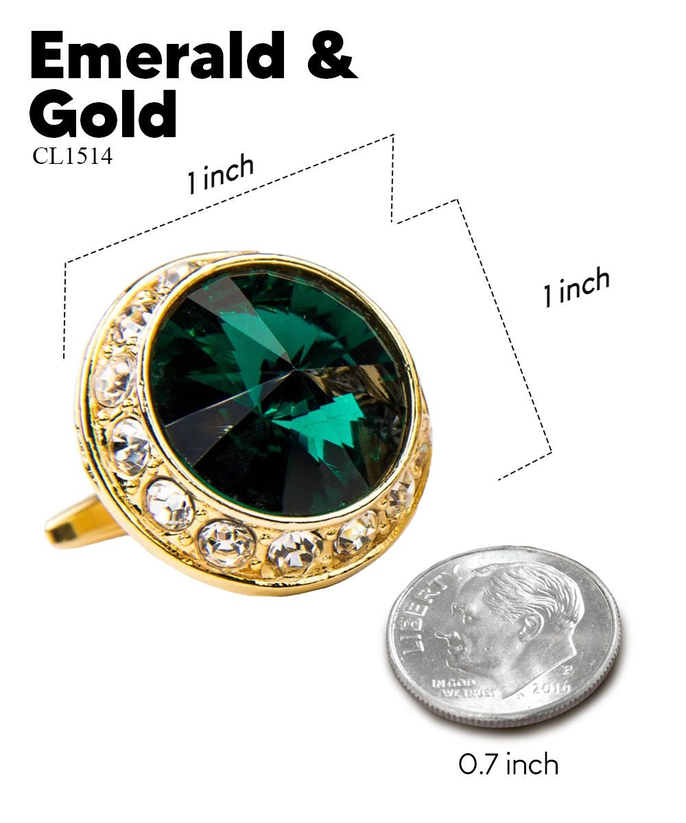 Bling Colorstone Cufflinks with Round Setting in a Box by Vittorio Vico (CL15XX) (cl - 1514) for Independent Retail Stores by Dubal Brothers