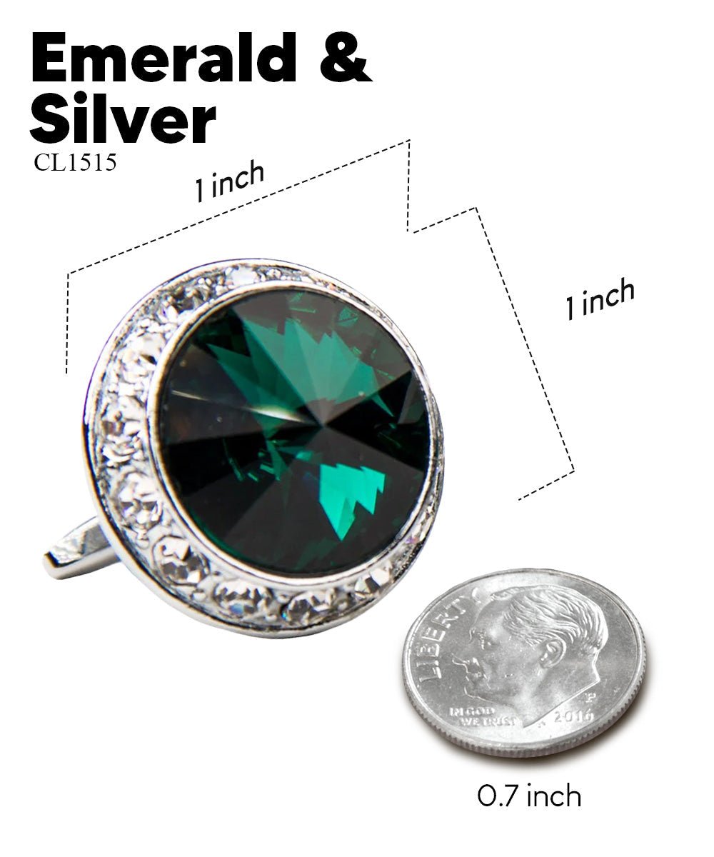 Bling Colorstone Cufflinks with Round Setting in a Box by Vittorio Vico (CL15XX) (cl - 1515) for Independent Retail Stores by Dubal Brothers