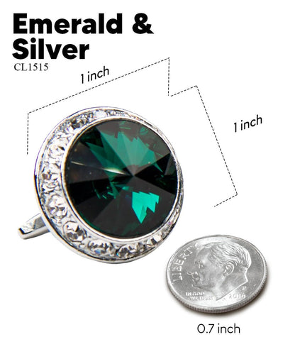 Bling Colorstone Cufflinks with Round Setting in a Box by Vittorio Vico (CL15XX) (cl - 1515) for Independent Retail Stores by Dubal Brothers