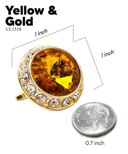 Bling Colorstone Cufflinks with Round Setting in a Box by Vittorio Vico (CL15XX) (cl - 1518) for Independent Retail Stores by Dubal Brothers