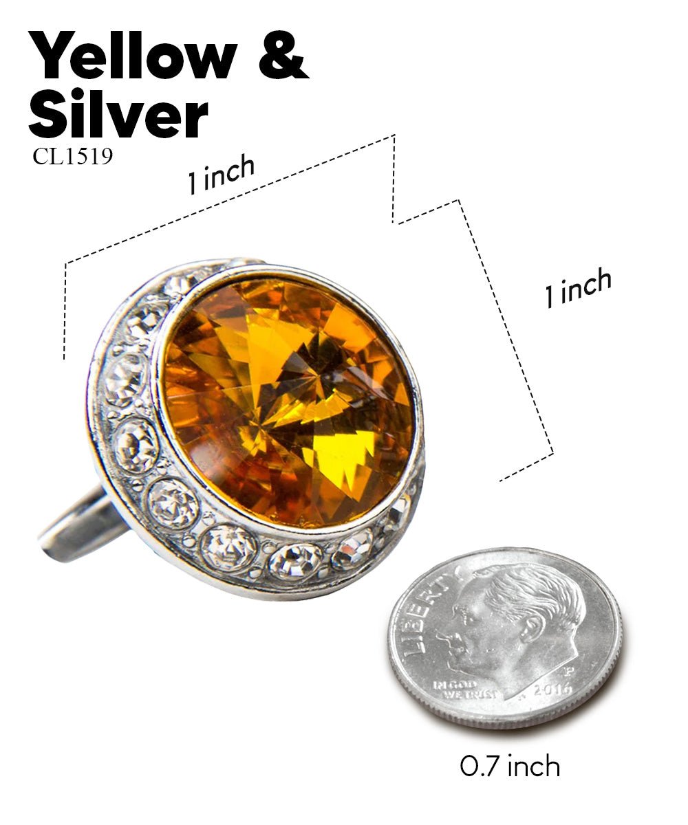 Bling Colorstone Cufflinks with Round Setting in a Box by Vittorio Vico (CL15XX) (cl - 1519) for Independent Retail Stores by Dubal Brothers