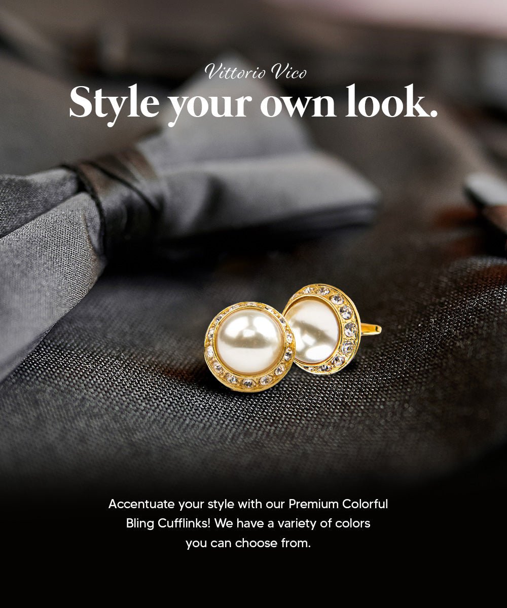 Bling Colorstone Cufflinks with Round Setting in a Box by Vittorio Vico (CL15XX) (cl - 1522) for Independent Retail Stores by Dubal Brothers