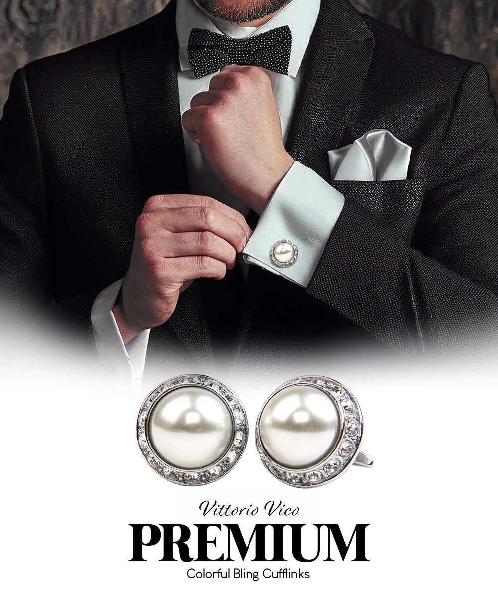 Bling Colorstone Cufflinks with Round Setting in a Box by Vittorio Vico (CL15XX) (cl - 1523) for Independent Retail Stores by Dubal Brothers